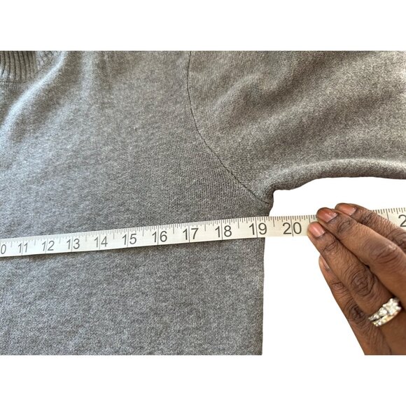 A New Day Midi Gray Sweater Dress Side Slit High Neck Long Sleeve XS NWT - Picture 7 of 12